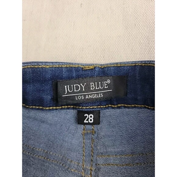 Judy Blue Womens 28x26.5 Jeans Relaxed Distressed Mid Rise Medium Stretch Modern - Picture 9 of 14